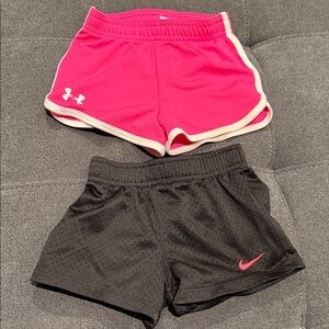 Under Armour and Nike Athletic Shorts Set - Pink and Black
